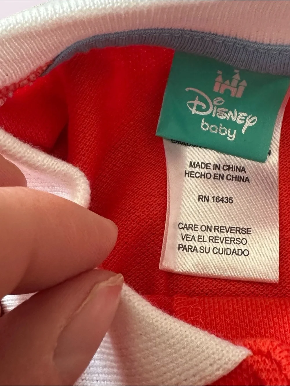 NWT Disney Baby Red Orangish Polo-Style Mickey & Friends Baby Romper Size 12 Mon